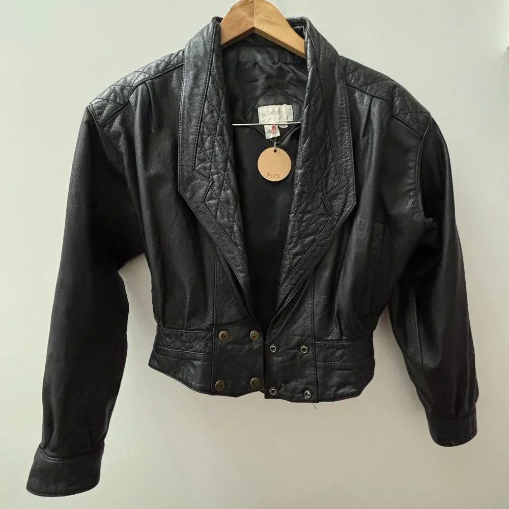 80s archive Vintage Leather Jacket カナダ製 1980s Vintage Leather Jacket – Genuine Leather – Magari Studios
